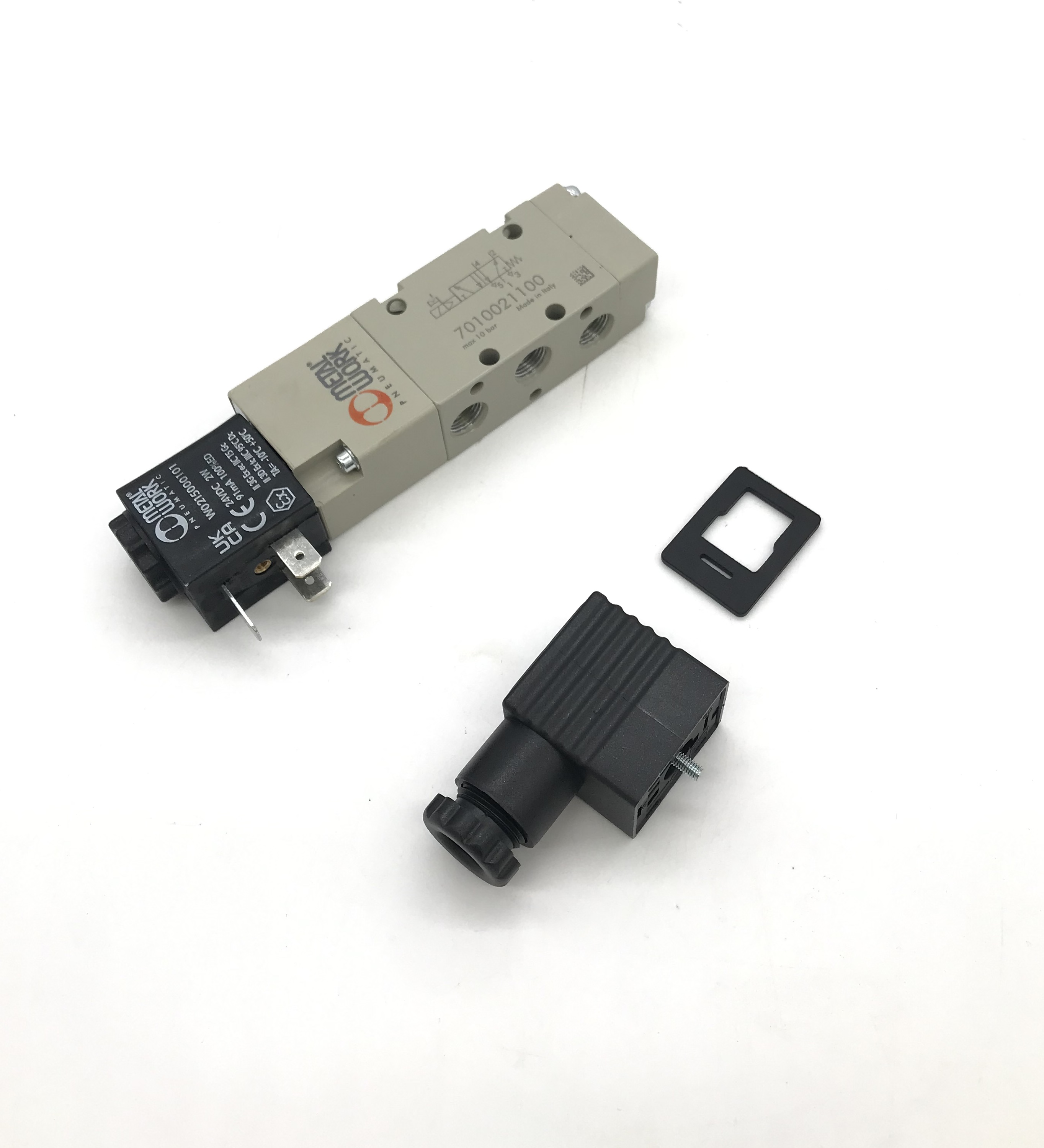5/2-Wegeventil / G 1/8" kpl. 24V DC mit Spule und Stecker
